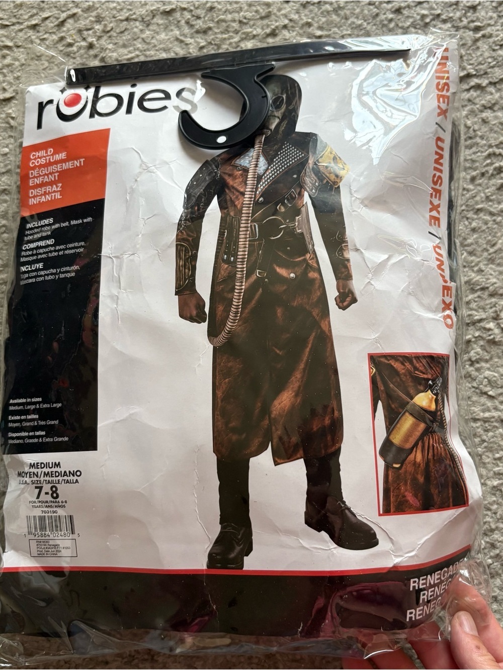 Rubie's Renegade Plague Doctor Kids Costume in Brown and Black NEW Halloween